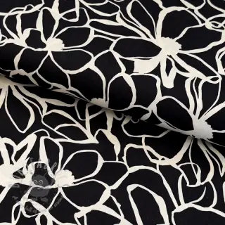 Katoenen stof SATIN Magnolia NERIDA HANSEN black