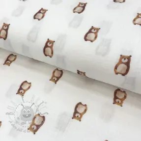 Dubbelgaas/mousseline Animals design B digital print ORGANIC