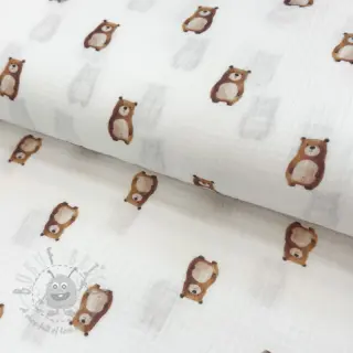 Dubbelgaas/mousseline Animals design B digital print ORGANIC