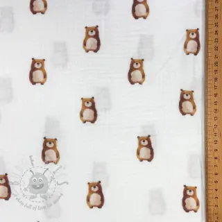 Dubbelgaas/mousseline Animals design B digital print ORGANIC