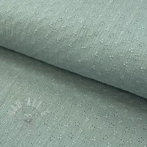 Dubbelgaas/mousseline Embroidery 2 green