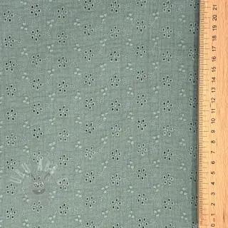 Dubbelgaas/mousseline Embroidery 2 green