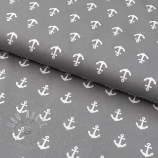 Katoenen stof Anchors grey