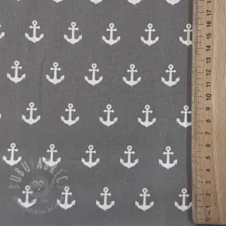 Katoenen stof Anchors grey