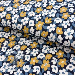 Tricot GLITTER Flowers navy