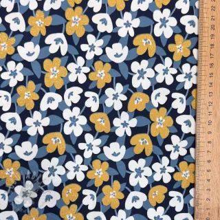 Tricot GLITTER Flowers navy