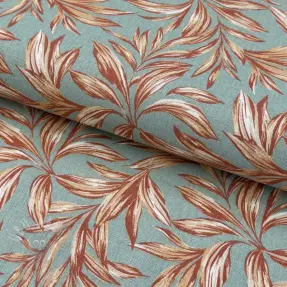 Linnen met viscose WASHED Leaves old green