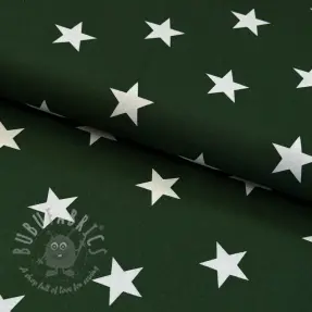 Katoenen stof Stars dark green