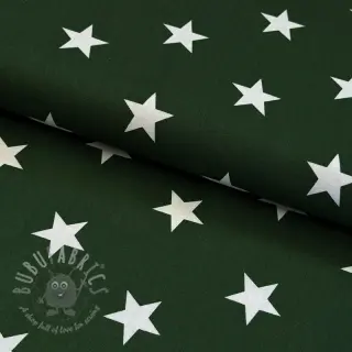 Katoenen stof Stars dark green