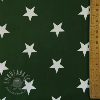 Katoenen stof Stars dark green
