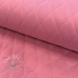 Dubbelgaas/mousseline QUILT Wave mauve
