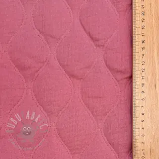 Dubbelgaas/mousseline QUILT Wave mauve
