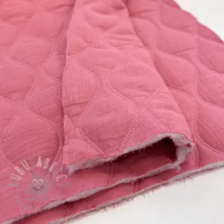 Dubbelgaas/mousseline QUILT Wave mauve
