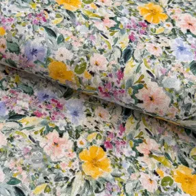 Viscose met linnen CREPE Flowers Simi digital print