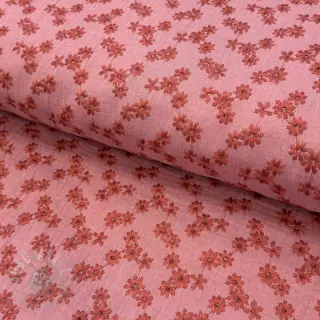 Dubbelgaas/mousseline EMBROIDERY Tossed flowers blush