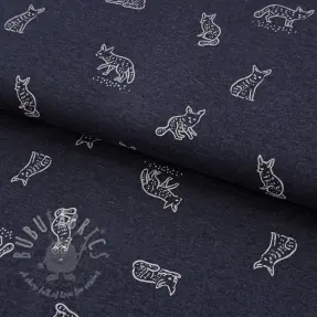 Tricot Hidden foxie indigo melange