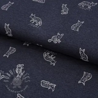 Tricot Hidden foxie indigo melange