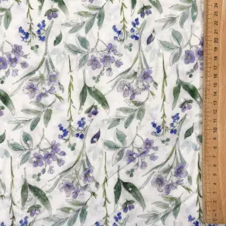 Viscose DOBBY Flowers white digital print