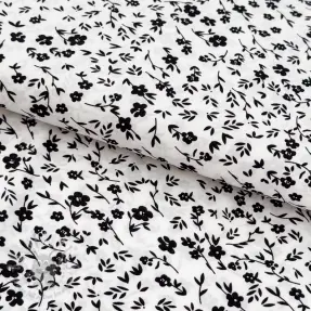 Gala- en damesstoffen MAGNOLIA STRETCH Flowers white