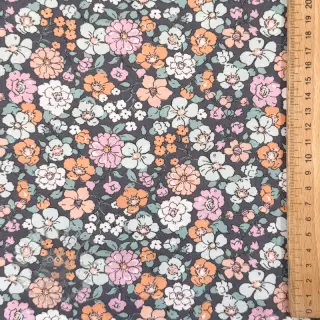Katoenen stof Flowers navy ORGANIC