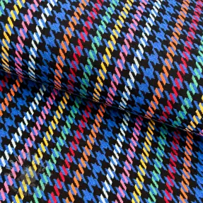 Stof voor kostuum PIED DE POULE dark cobalt