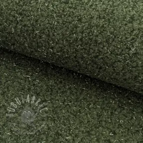Mantelstof BOUCLE LUREX dark green