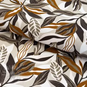 Decoratiestof Leaves taupe