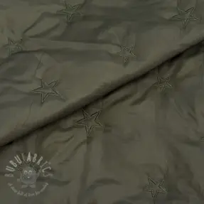 Gewatteerde stof Stars army green