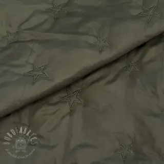 Gewatteerde stof Stars army green