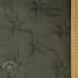 Gewatteerde stof Stars army green