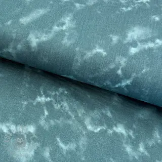 Dubbelgaas/mousseline TIE DYE dark cyan