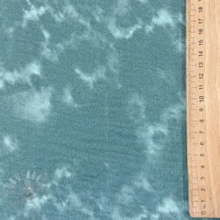 Dubbelgaas/mousseline TIE DYE dark cyan