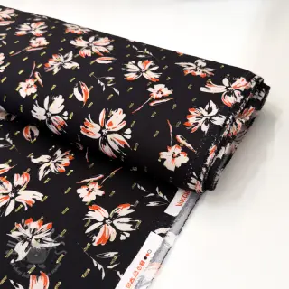 Viscose LUREX Flowers black