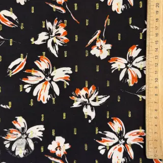 Viscose LUREX Flowers black