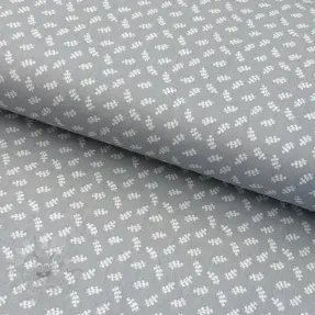 Katoenen stof Leaves light grey