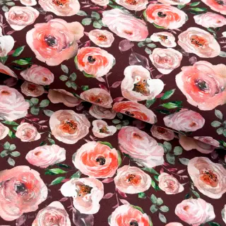 Tricot Roses burgundy digital print