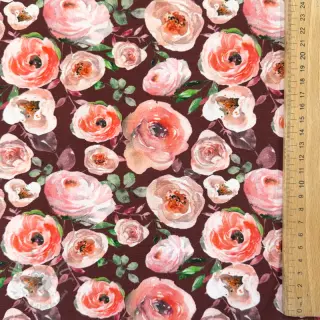 Tricot Roses burgundy digital print