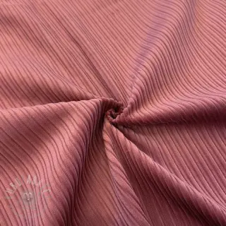 Ribfluweel STRIPE dark rose