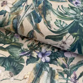 Decoratiestof Banana leaves linen digital print