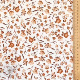 Tricot Romantic flowers white mauve digital print