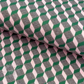Stof voor kostuum KNITTED JACQUARD Graphic green