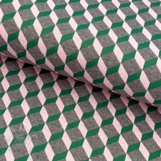 Stof voor kostuum KNITTED JACQUARD Graphic green