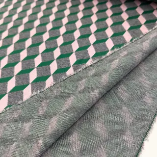 Stof voor kostuum KNITTED JACQUARD Graphic green
