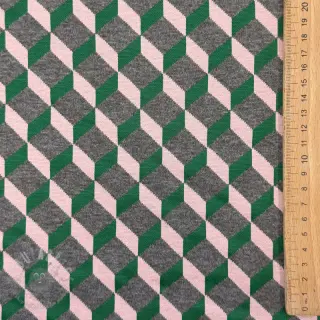 Stof voor kostuum KNITTED JACQUARD Graphic green