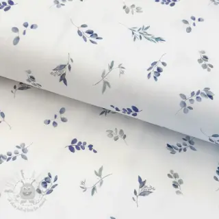 Tricot Eucalyptae white digital print