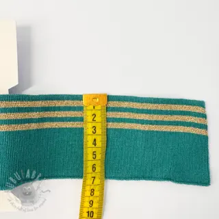 Boordstof CUFF LUREX 7 cm teal/gold