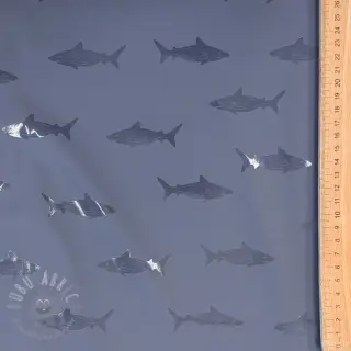 Stof voor regenjas Shark navy