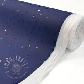 Stof voor regenjas Dots navy