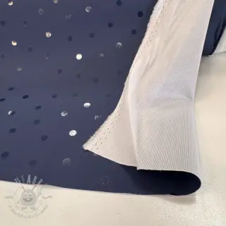 Stof voor regenjas Dots navy