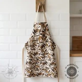 Decoratiestof Leaves taupe